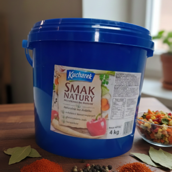 KUCHAREK- SMAK NATURY BEZ GLUTAMINIANU SODU, KONSERWANTÓW I BARWNIKÓW 4 KG